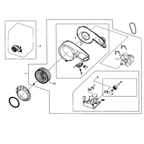 Motor Assembly Diagram and Parts List for DV448AEP XAA-03 Samsung Dryer