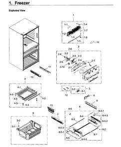 Freezer Diagram and Parts List for RF22KREDBSR AA-0002 Samsung Refrigerator
