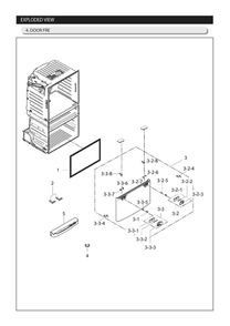 Freezer Door Parts Diagram and Parts List for RF25HMIDBSR AA-00 Samsung Refrigerator