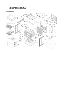 Main Assembly Diagram and Parts List for NE58F9500SS AA-03 Samsung Range