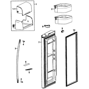 Part Location Diagram of DA91-02945H Samsung Door Foam Assembly Right