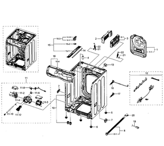 Frame Diagram and Parts List for WF511ABR XAA-0004 Samsung Washer