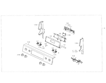 Control Panel Diagram and Parts List for NE59J7630SB AA-0002 Samsung Range