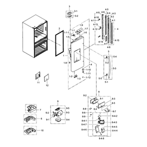 Refrigerator Door L Diagram and Parts List for RF30HBEDBSR AA-03 Samsung Refrigerator