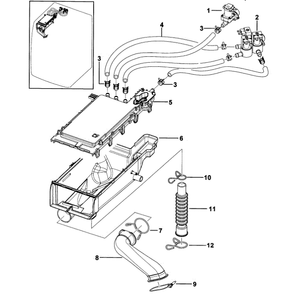 Drawer 1 Diagram and Parts List for WF431ABW XAA-0000 Samsung Washer
