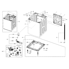 Part Location Diagram of DC90-14259C Samsung Service Frame Assembly