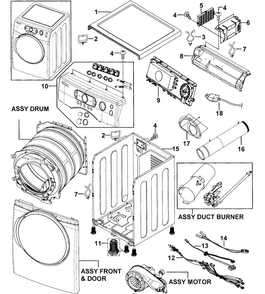 Part Location Diagram of DC97-07516M Samsung Assembly FRAME;-,DV337AGG/XA