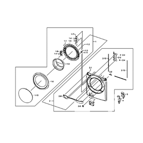 Door Assembly Diagram and Parts List for WF511ABR XAA-01 Samsung Washer