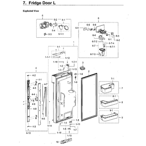 Fridge Door Lt Diagram and Parts List for RF28M9580SG AA-0000 Samsung Refrigerator
