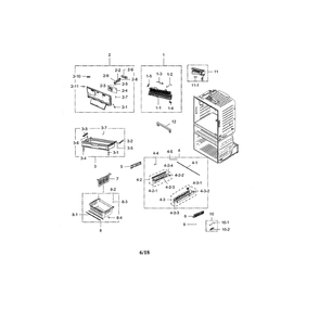 Freezer Diagram and Parts List for RF28HMEDBSG AA-01 Samsung Refrigerator