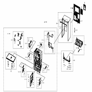 Cabinet 1 Diagram and Parts List for RF22N9781SG (AA)(0002) Samsung Refrigerator