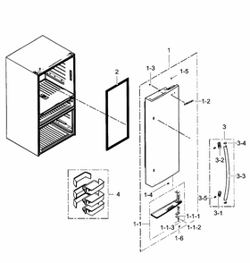 Right Door Diagram and Parts List for RF31FMEDBBC AA-0003 Samsung Refrigerator