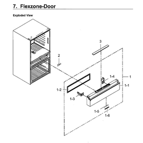 Flexzone Door Diagram and Parts List for RF23M8090SG AA-0000 Samsung Refrigerator