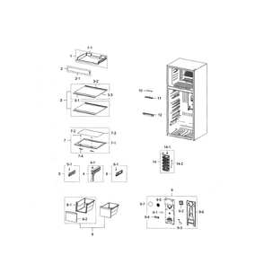 Fridge Diagram and Parts List for RT21M6215SG AA-0000 Samsung Refrigerator