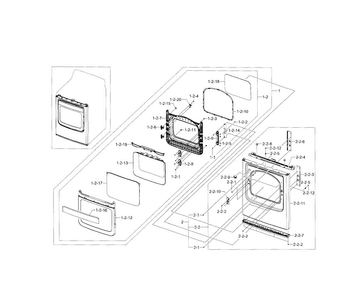 Front & Door Diagram and Parts List for DV5471AEP XAA-0000 Samsung Dryer