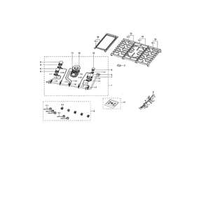 Cooktop Diagram and Parts List for NA36N6555TS AA-00 Samsung Cooktop