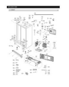 Cabinet Parts Diagram and Parts List for RS25J500DSR BY-00 Samsung Refrigerator