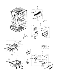 Freezer Diagram and Parts List for RF23HTEDBSR AA-05 Samsung Refrigerator