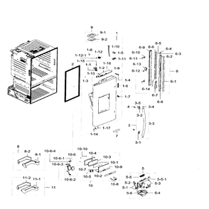 Left Door Diagram and Parts List for RF28HFEDBWW AA-04 Samsung Refrigerator