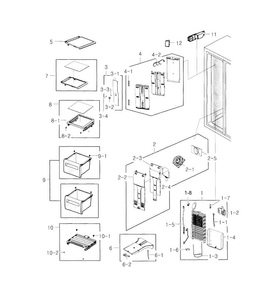 Freezer Diagram and Parts List for RS22HDHPNSR AA-0000 Samsung Refrigerator