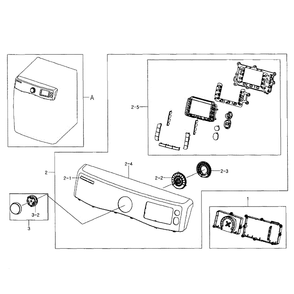 Control Panel Diagram and Parts List for DV455GVGSWR AA-02 Samsung Dryer