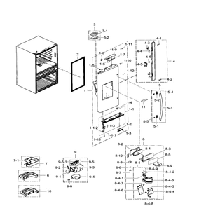 Left Door Diagram and Parts List for RF31FMEDBWW AA-04 Samsung Refrigerator