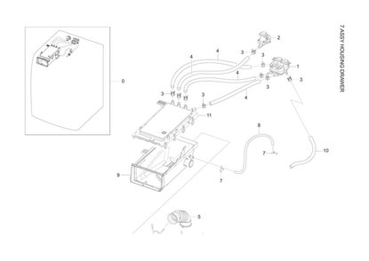 Drawer Housing Assembly Diagram and Parts List for WF42H5200AF A2-11 Samsung Washer