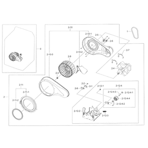 Motor Duct Diagram and Parts List for DV45K7600GW A3-0000 Samsung Dryer