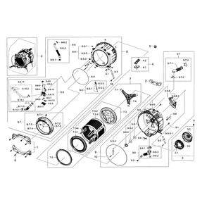Tub And Drum Diagram and Parts List for WF457ARGSWR A2-0000 Samsung Washer