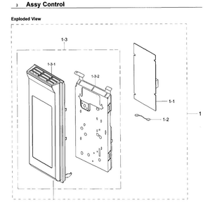 Control Panel Diagram and Parts List for ME21K6000AS AA-0000 Samsung Microwave