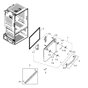 Freezer Door Diagram and Parts List for RF23HCEDBSR AA-0000 Samsung Refrigerator