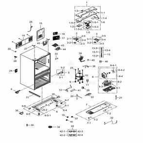 Cabinet Diagram and Parts List for RF23M8570SG (AA)(0002) Samsung Refrigerator