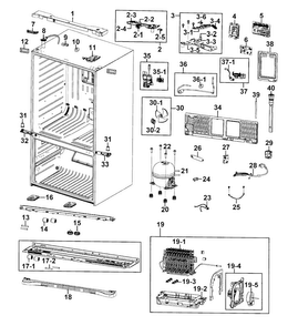 Cabinet Diagram and Parts List for RF4287HARS XAA-0002 Samsung Refrigerator