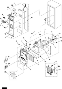 Part Location Diagram of DA62-01048A Samsung INSULATION EVAP-REF,A;BB