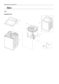 Main Assembly Diagram and Parts List for WA44A3405AW A4-00 Samsung Washer