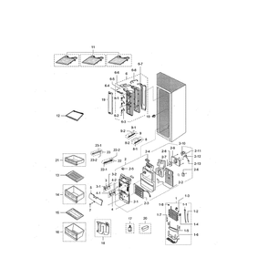 Refrigerator Diagram and Parts List for RS263BBWP XAA-00 Samsung Refrigerator
