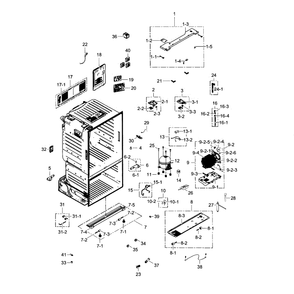 Cabinet Diagram and Parts List for RF263BEAESR AA-01 Samsung Refrigerator
