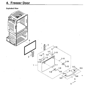 Freezer Door Diagram and Parts List for RF265BEAESG AA-0000 Samsung Refrigerator