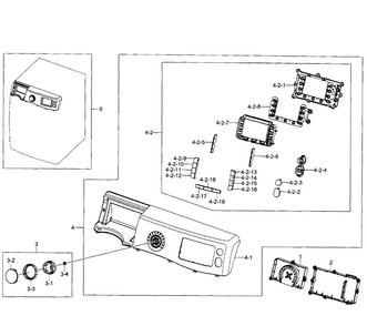 Control Panel Diagram and Parts List for WF520ABW XAA-0001 Samsung Washer
