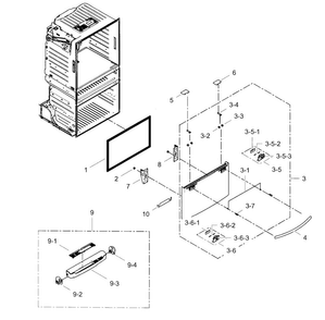 Freezer Door Diagram and Parts List for RF4287HABP XAA-0004 Samsung Refrigerator