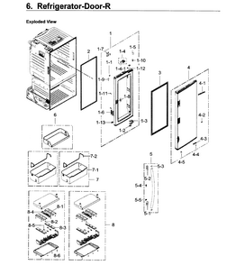 Fridge Door R Diagram and Parts List for RF22KREDBSG AA-0000 Samsung Refrigerator