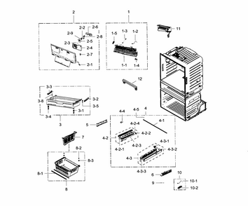 Freezer Diagram and Parts List for RF28HMEDBWW AA-0003 Samsung Refrigerator