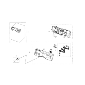 Control Panel Diagram and Parts List for WF218ANW XAA-01 Samsung Washer