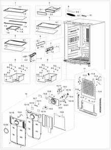 Refrig Asy Diagram and Parts List for RF217ACBP XAA-0000 Samsung Refrigerator