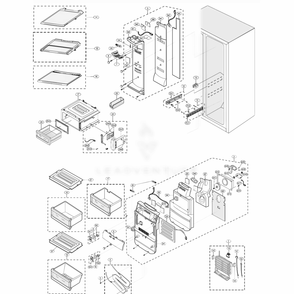 Refrigerator Diagram and Parts List for RS2534WW  Samsung Refrigerator