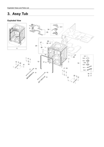 Tub Assembly Diagram and Parts List for DW80R7060US AA-00 Samsung Dishwasher