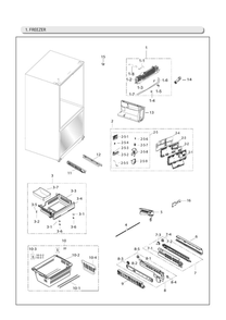 Freezer Parts Diagram and Parts List for RF263TEAESR AA-07 Samsung Refrigerator