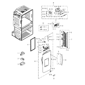Refrigerator Door L Diagram and Parts List for RF25HMEDBBC AA-01 Samsung Refrigerator