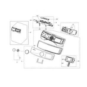 Control Panel Diagram and Parts List for DV45K6500GV A3-01 Samsung Dryer