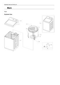 Main Assembly Diagram and Parts List for WA44A3205AW A4-00 Samsung Washer